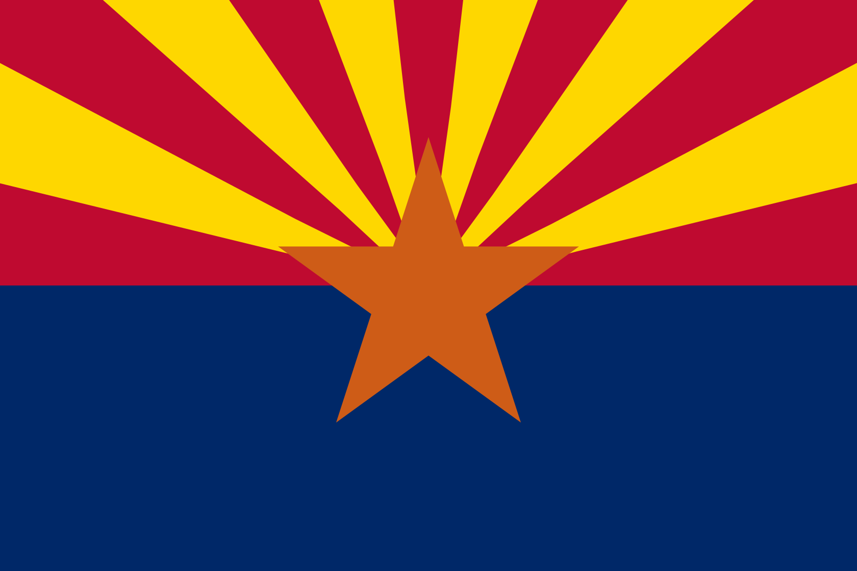 Obrázek vlajky státu USA Arizona, členského státu Spojených států Amerických, v rozlišení v rozlišení 1680x1120 | Arizona | Arizonská vlajka | Phoenix | Phoenix