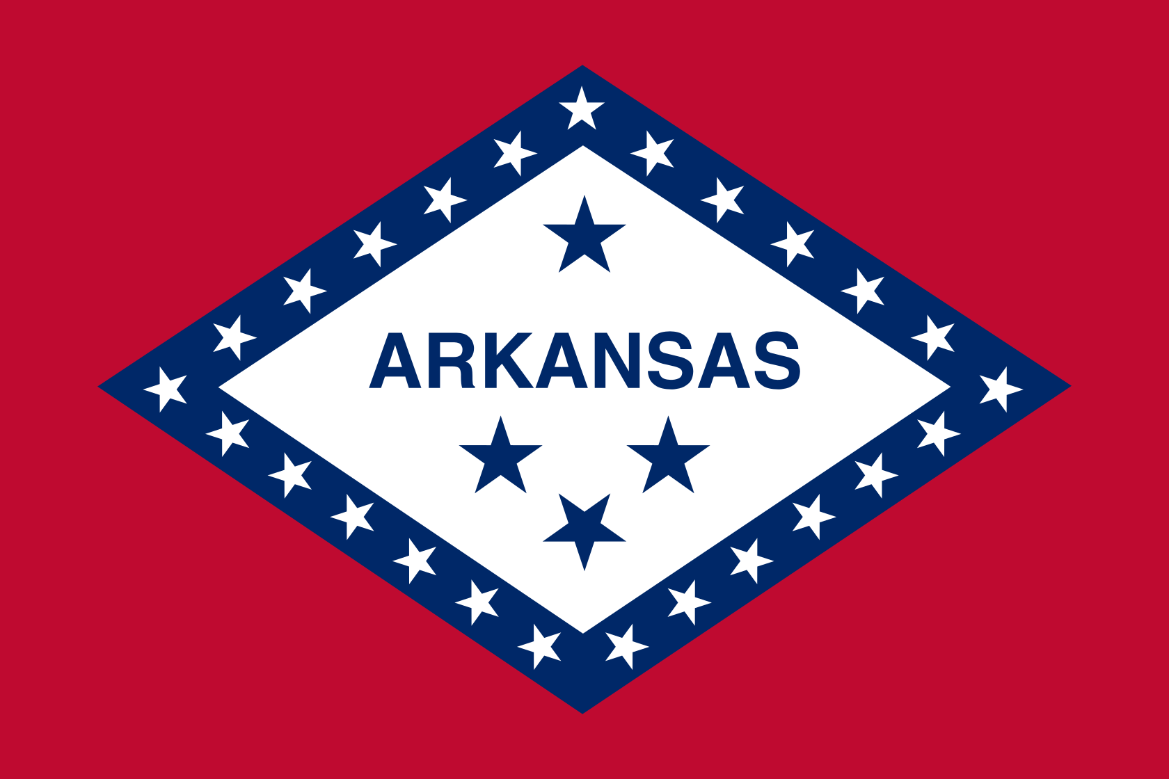 Obrázek vlajky státu USA Arkansas, členského státu Spojených států Amerických, v rozlišení v rozlišení 1680x1120 | Arkansas | Arkansaská vlajka | Little Rock | Little Rock