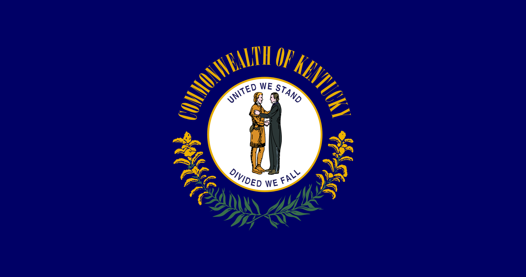 Obrázek vlajky státu USA Kentucky, členského státu Spojených států Amerických, v rozlišení v rozlišení 1680x884 | Kentucky | Vlajka Kentucky | Frankfort | Louisville