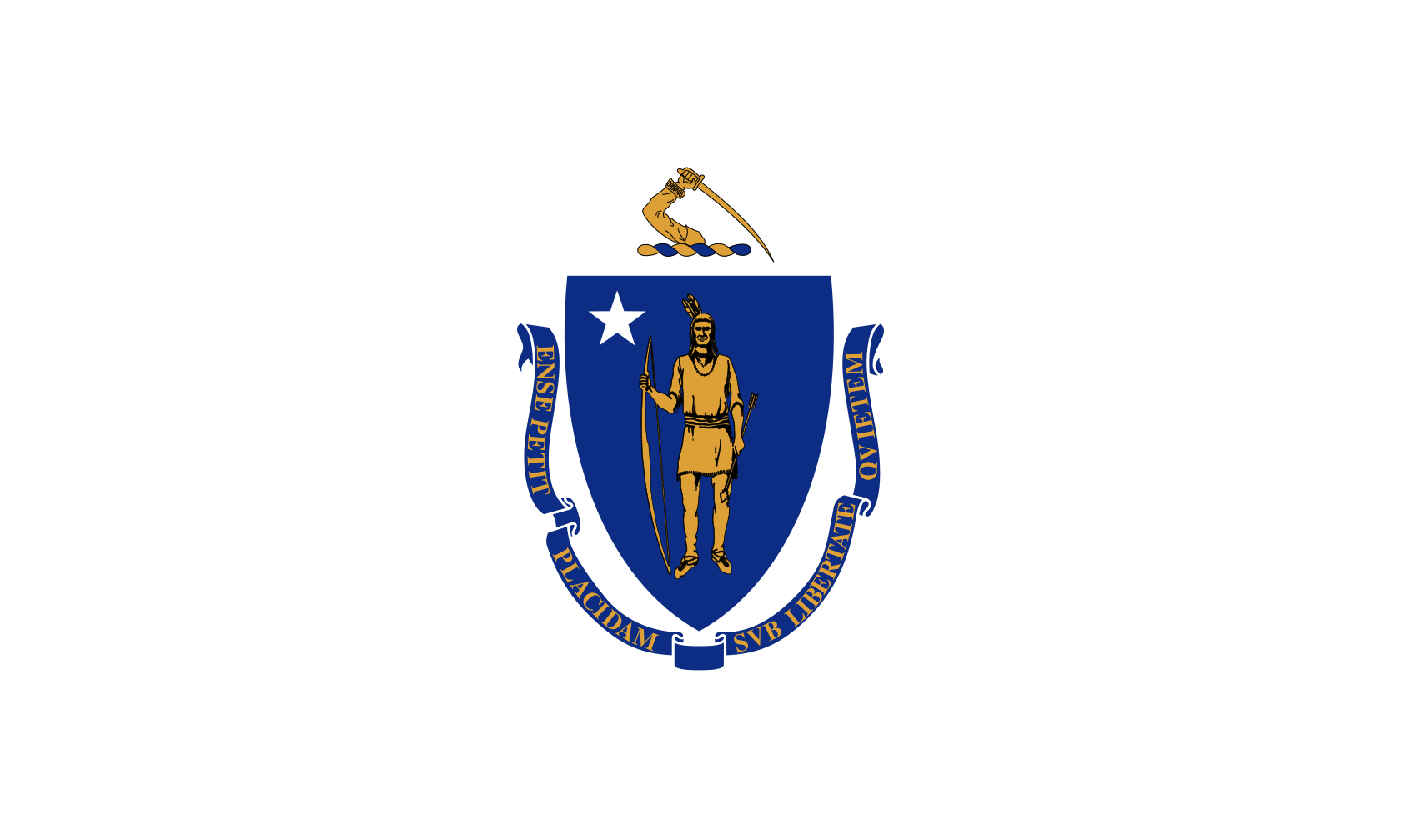 Obrázek vlajky státu USA Massachusetts, členského státu Spojených států Amerických, v rozlišení v rozlišení 1680x1008 | Massachusetts | Massachusettská vlajka | Boston | Boston