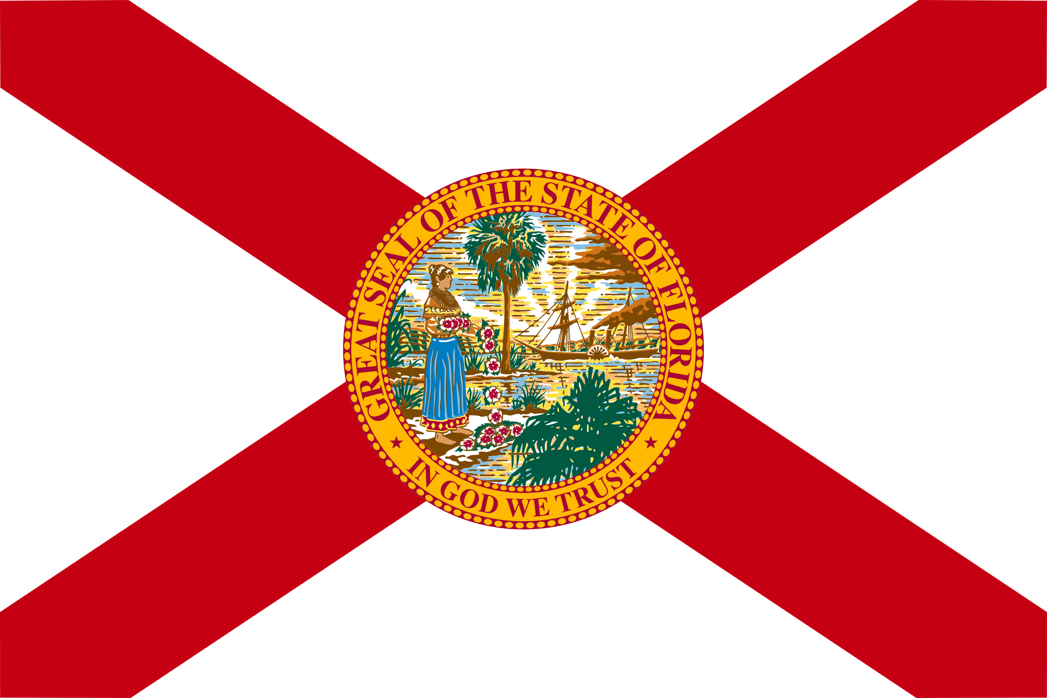 Obrázek vlajky státu USA Florida, členského státu Spojených států Amerických, v rozlišení v rozlišení 2048x1365 | Florida | Floridská vlajka | Tallahassee | Jacksonville