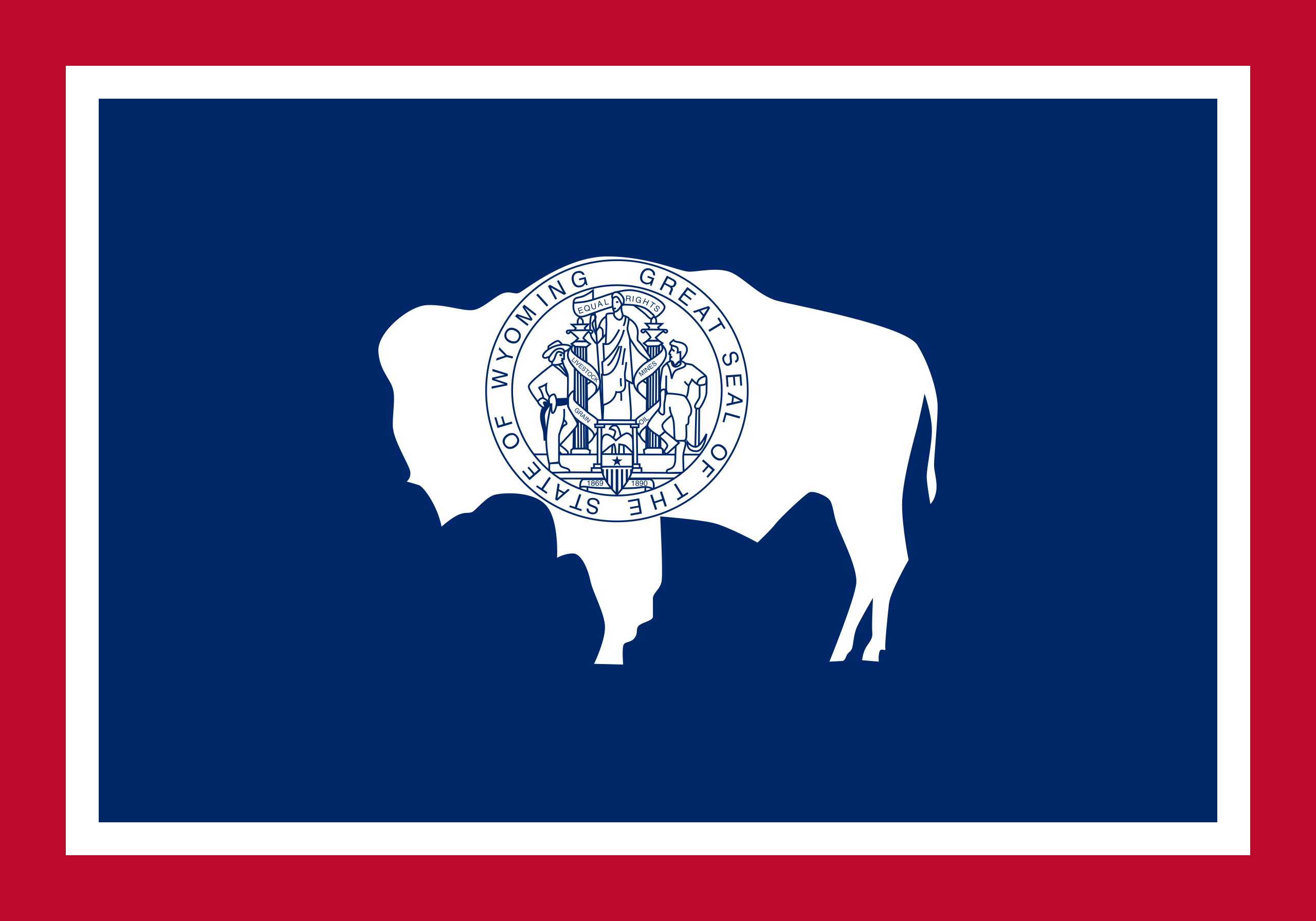 Obrázek vlajky státu USA Wyoming, členského státu Spojených států Amerických, v rozlišení v rozlišení 2560x1792 | Wyoming | Vlajka Wyomingu | Cheyenne | Cheyenne