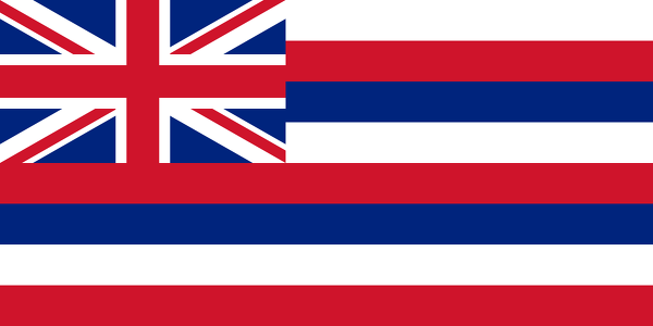 Obrázek vlajky státu USA Havaj, členského státu Spojených států Amerických, český název: Havaj, hlavní město Honolulu, nejlidnatější město Honolulu | Havajská vlajka | kod: HI