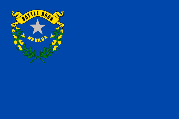 Obrázek vlajky státu USA Nevada, členského státu Spojených států Amerických, český název: Nevada, hlavní město Carson City, nejlidnatější město Las Vegas | Nevadská vlajka | kod: NV